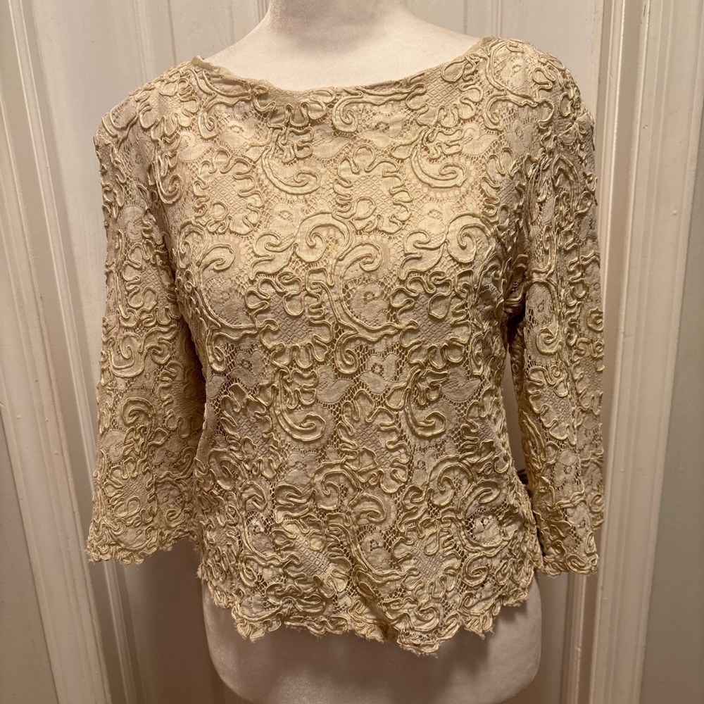 Vintage Saks Fifth Avenue Cream Lace Top